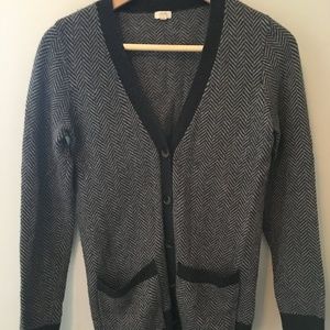 Alpaca-Merino Blend Herringbone Cardigan